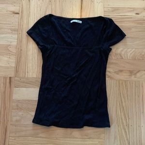 Reformation black ribbed top size xs